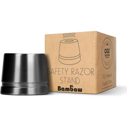 Bambaw Black Safety Razor Stand | Razor Holder for Men | Shaver Holder Stand does not fit all Safety Razors | Double Edge Safety Razor Stand | Safety Razor Holder Stand | Single Razor Stand