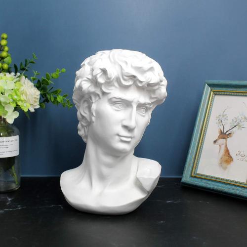 YUEOECOR 12in Greek Statue of David, Classic Roman Mini Bust Greek Mythology Sculpture for Home Decor