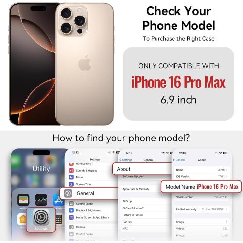 for iPhone 16 Pro Max - Phone Case Wallet Magnetic, Champagne Gold