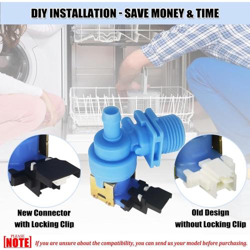 UPGRADED W10327249 WPW10327249 Dishwasher Water Inlet Valve, Dishwasher Water Valve Replacement Part W10316814 W11130743