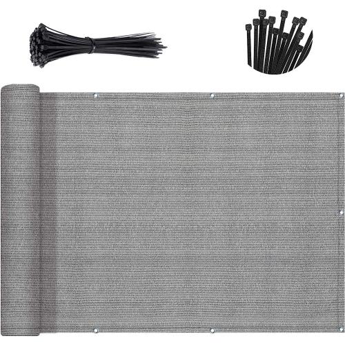 SUNNY GUARD 2.5/2.6/3/3.3/4/5/6/8 Balcony Privacy Screen Fence, Apartments Railing, Heavy Duty Wind Block Screen for Outdoor,Porch,Patio,Deck Privacy, size unknow Grey（We Make Custom Sizes）