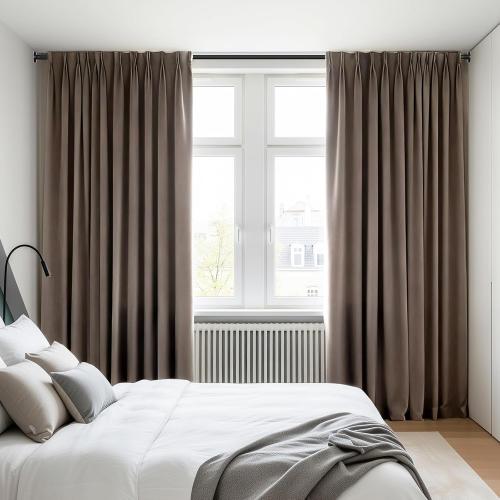 Black Tension Curtain Rod 41-126 In,Outdoor Curtain Rod | No Drilling for Window,Heavy Duty Shower Rod,Rod Diameter 1.26In-One-bond stretching