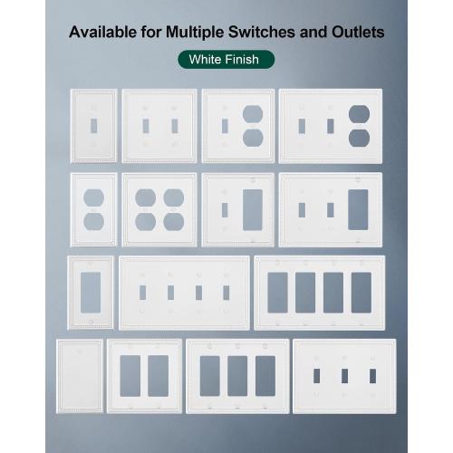 6-Pack Decorator Outlet Cover Plate, White