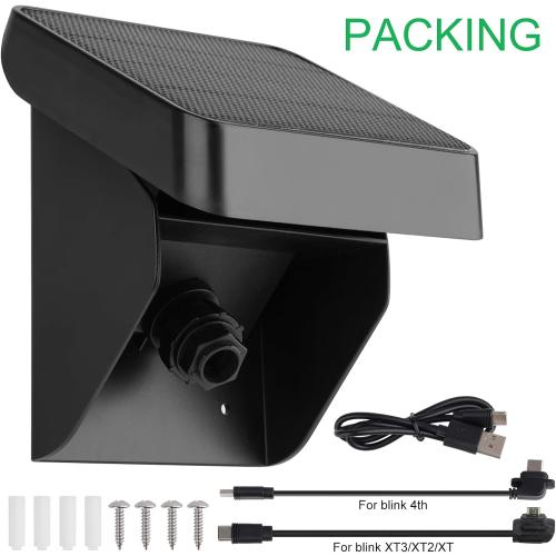 Uogw Solar Panel Charging Mount Compatible with Blink Outdoor 4 (4th Gen)/Blink Outdoor XT3/XT2/XT Camera,IP67 Weatherproof,Internal 3300mAh Battery Continuously for 365 Days-Upgrade Adjustment Angle