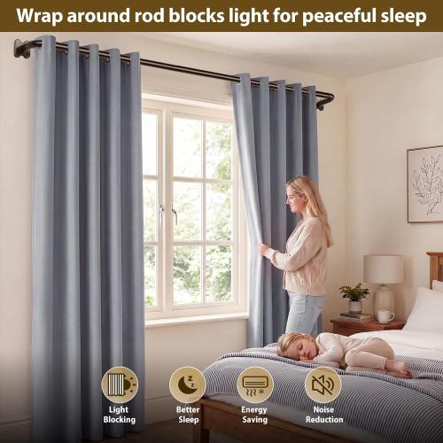 USFOOK Blackout Curtain Rod 32 to 58, Bronze Window Treatment Rod