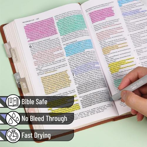 2pk Mr. Pen- Gel Highlighter, 8ct, Friendly Colors, Bible Highlighters No Bleed, No Bleed Highlighters, Bible Highlighter, Bible Markers, Gel Highlighters for Bibles, Highlighter