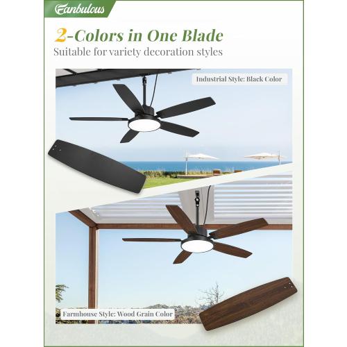 52 Outdoor Ceiling Fans with Light and Remote IP65 Wet Rated Waterproof