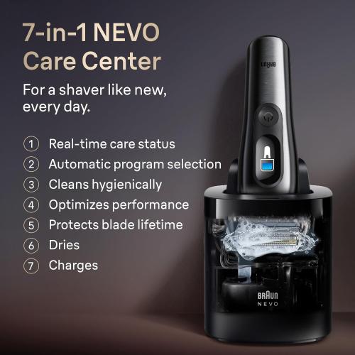 Braun NEVO Men's Electric Shaver with World's 1st AeroTouch Technology, Premium Value Kit