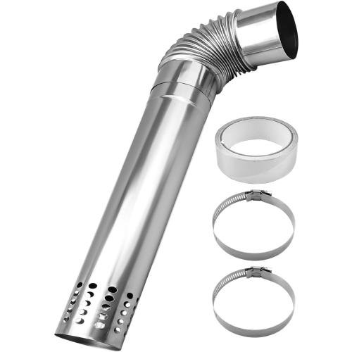 Upgraded Direct Vent Kit Fit for Tankless Water Heater Vent Pipe 3 inch, Include 3 OD Elbow and 3 OD x 19.7 Length Stainless Steel Vent Pipe with Chimney Rain Cap Clip and Tape