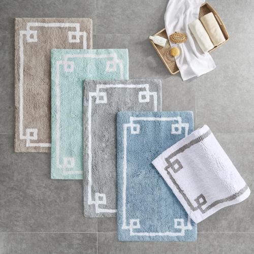Ethan 20 in. x 30 in. Seafoam Tufted Cotton Rectangle Bath Rug
