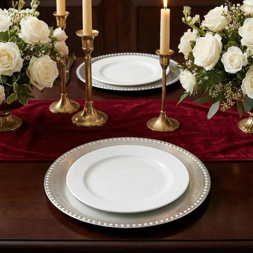 13 Silver Charger Plates 10 PACK,Silver Chargers for Weddings Christmas