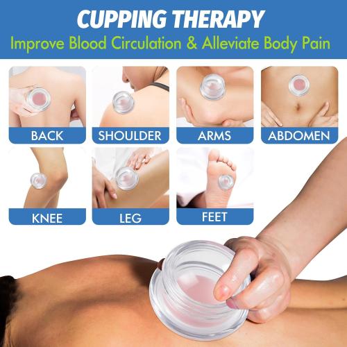 ELERA Silicone Cupping Therapy Set – Transparent Massage Cups in 4 Sizes (XL, L, M, S) for Body Relaxation, Cellulite & Home Wellness (Gourd Shape 4-Pack)