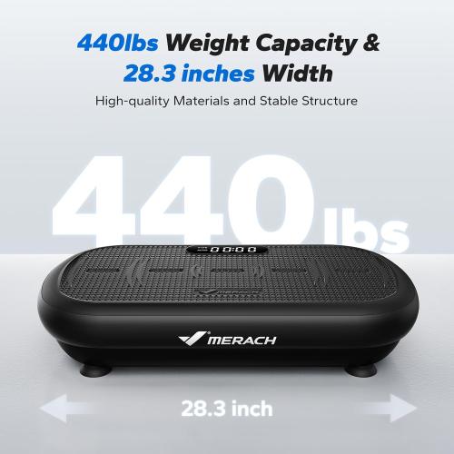 MERACH Vibration Plate Exercise Machine, Vibration Plate 440 Lbs Capacity, Bluetooth and Silicone Pedal, Stimulate Deep Fat, Vibration Plate for Lymphatic Drainage, Vibrating for Weight Loss