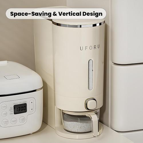 Rice Dispenser, Rice Storage Container with Measuring Cup for Kitchen Pantry Household, Dry Food Storage Containers Airtight, Sealed Moisture Proof, 11 Lbs