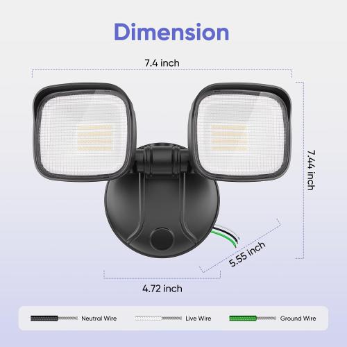 35W Outdoor Flood Lights, Switch Controlled for Patios, Porches, Side Walls