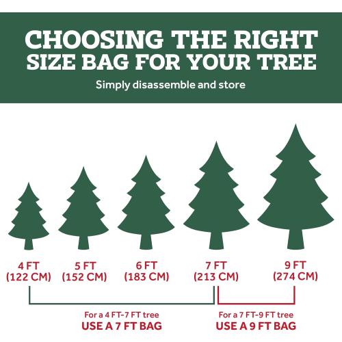 ZOBER 600D Oxford Fabric Large Rolling Christmas Tree Storage Bag - Fits 9 Ft Artificial Trees - Waterproof Christmas Tree Bag For Storage Box For Xmas, Durable Handles and Wheels - Card Slot - Red