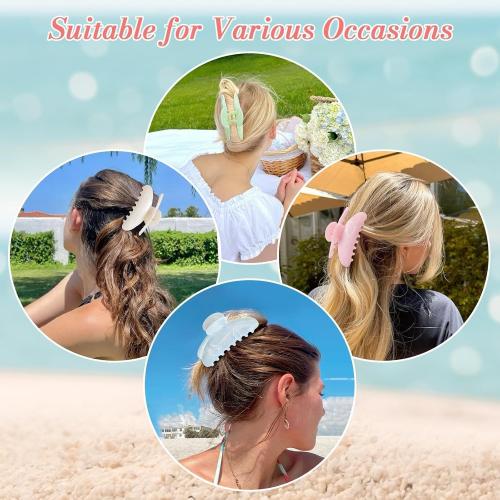 6 Pack Hair Claw Clips for Women - Large Non-Slip Claws for Thick Thin Hair, Cute Hair Barrettes Elegant & Durable, Fashion Hair Accessories Stylish Jaw Clips for Girls Gift(Assorted Colors)