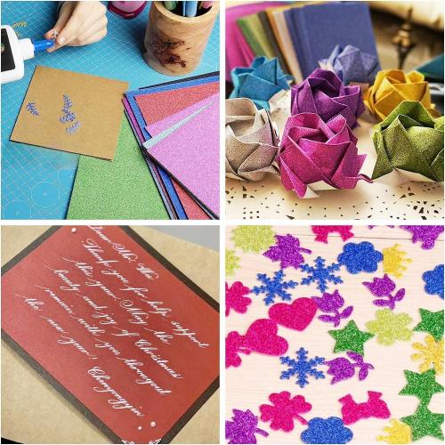20 Sheets Black Glitter Cardstock 8.5 x 11 Inches