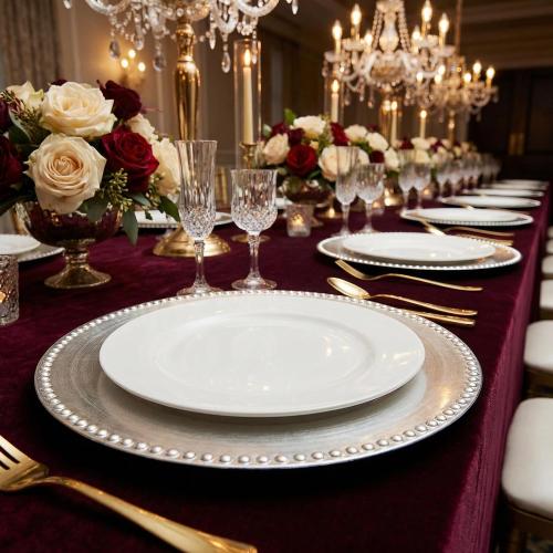 13 Silver Charger Plates 10 PACK,Silver Chargers for Weddings Christmas