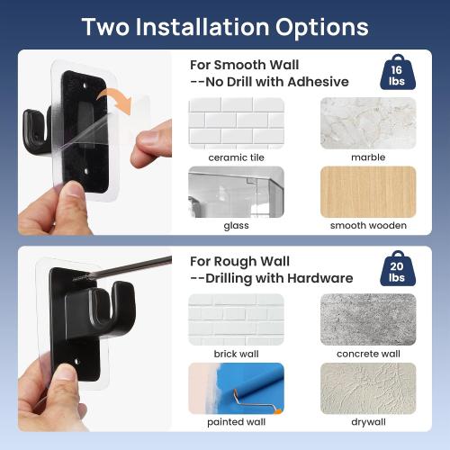 ENJOYBASICS 2 Pack 28-60 No Drill Curtain Rods, Renter Friendly, Black