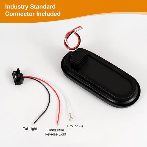6 Oval LED Trailer Lights Kit, 2PCS Waterproof Stop/Turn/Brake Tail Lights with 10 LED Markers for Truck, RV, Boat, Trailer (Red) DOT Compliant