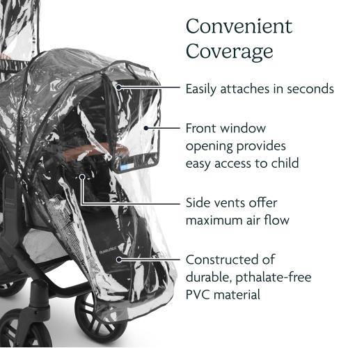 UPPAbaby RumbleSeat Rain Shield / Compatible with RumbleSeat models 2015-2019, V2, V2 , and V3 / Waterproof and Windproof Coverage / Ventilated Design / Quick Attachment / Easy Access to Child