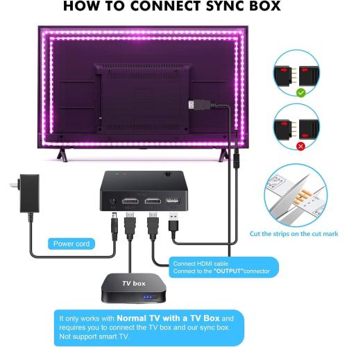 Nexillumi HDMI LED Lights for TV, 32.8ft TV LED Backlight for 70-100 Inch, RGB LED Strip Lights Behind TV, APP Remote Control Music Sync TV Led Lights for Bedroom