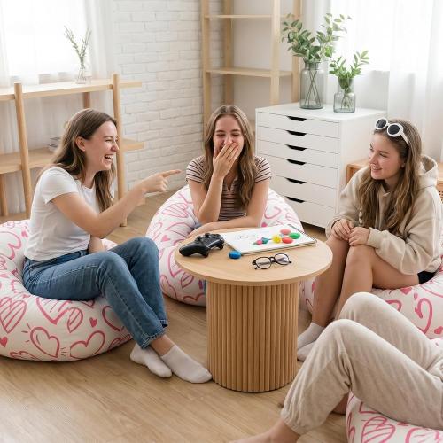 Novabright Stuffed Heart Storage Bean Bag Chair Cover for Teens (No Filler) 2.3 Feet Plush Soft Bean Bag Cute Sofa Organizer with Double Stitched Zipper Washable Kids Room Decoration