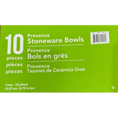 Provence Stoneware Bowls (10-piece set)