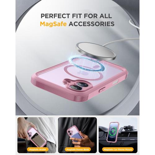 Miracase for iPhone 17 Case 6.3'', Full-Body Military Grade Drop Protection Outdoor Phone case with Built-in Glass Screen &Camera Control,Easy Installation,No Gap,Compatible with MagSafe, Purple