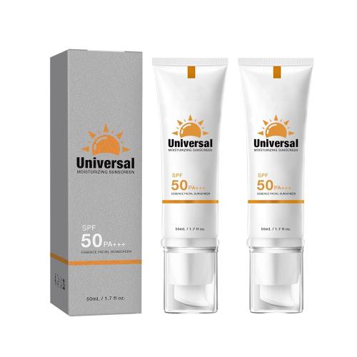 Tinted Sunscreen for Face SPF 50,Universal Protector Solar Moisturizing SPF50 PA   , Travel Size, No Sticky Refreshing Skin Care Solution for All Skin Type (2PC)