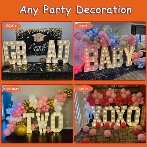 4FT Marquee Letters, Large Light Up Letters A for Baby Shower Party Decor