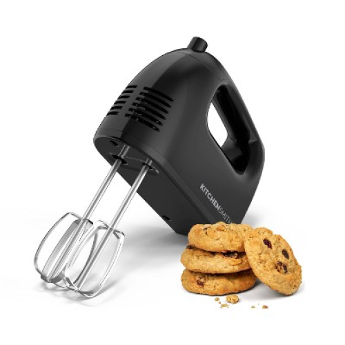 KitchenSmith 5 Speed Hand Mixer: Black, 150W, Dishwasher-Safe Parts, Metal Whisk, Handheld Cooking Mixer ‼️possible stains and missing pieces ‼️