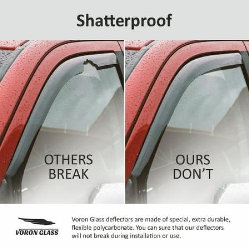 Voron Glass In-Channel Extra Durable Rain Guards for Ford Explorer 2011-2019, Window Deflectors, Vent Window Visors, 4 Pieces - 220116
