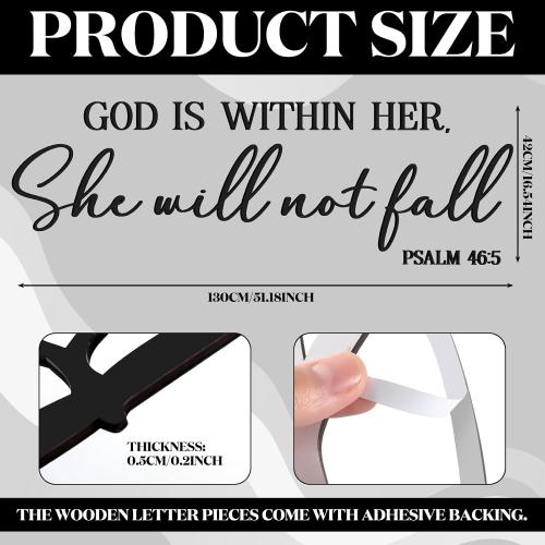 AceOrbit Bible Verse Wall Art 3D Wooden Letters Scripture Sign Her