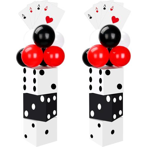 Hollowfly 54 Pcs Casino Party Decorations Dice Poker Game Night, Retro