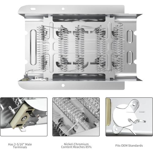 279838 W10724237 3403585 Dryer Heating Element Assembly Replacement Part by AMI PARTS - WED4815EW1 NED4655EW1 Fit for whirlpool amana Dryer Heating Element