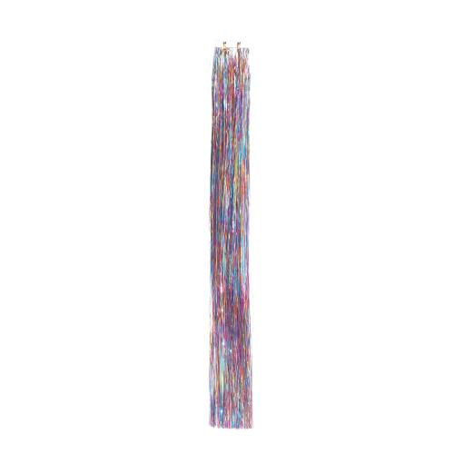 Tinsel Tape Ins Hair Extensions Ready To Wear Easy To Wear and Remove 10 Pcs Per Pack Seamless Tinsel Hair Extensions For Party Birthday Halloween (Multicolor, 20Inch)