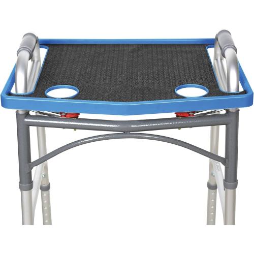 Support Plus Walker Tray Table - Mobility Table Tray for Walker, Non Slip Walker Tray Mat, Walker Accessories Mat, Cup Holder for Walker (21x16) - Royal Blue