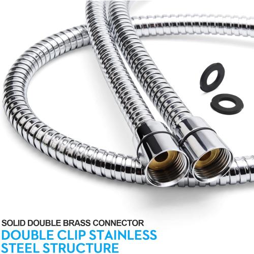 Blissland Shower Hose, 79 Inches Extra Long Stainless Steel Handheld Shower Head Hose with Brass Insert and Nut - Durable and Flexible(Chrome)