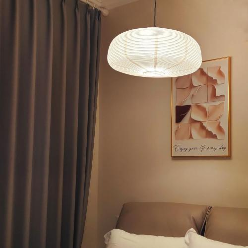 (22.05Inch) Large Paper Lantern, White Pumpkin Paper Lamp Shade, Handmade Folding Hanging Paper Lamp Shade, Suitable for Indoor Ceiling Light Decor (22.05)