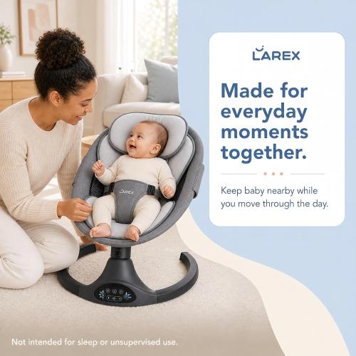 NEEDS CLEANING ‼️‼️‼️LAREX Baby Swings for Infants, Electric Swing, Bluetooth & Remote Control