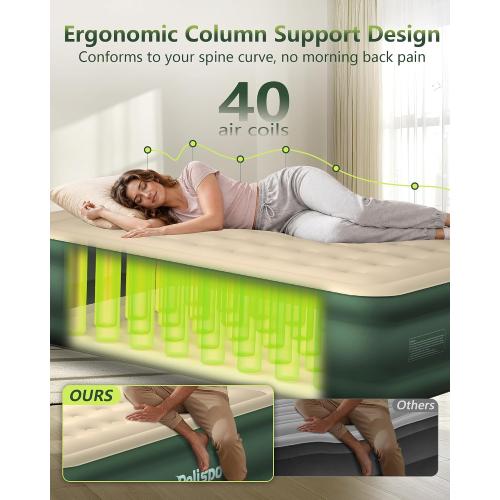 Air Mattress Queen with Built in Pump, Full-Wrap Pongee Fabric