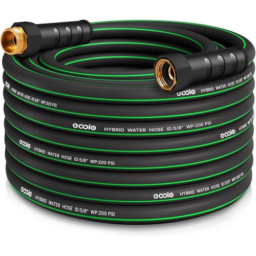 Heavy Duty Garden Hose 50ft, NON-EXPANDABLE Flexible Water Hose, Kink Resistant Lightweight Hybrid Hose, Leakproof Hose Male to Female Fittings