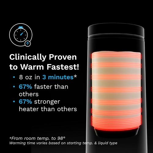 Baby Brezza Portable Warmer – used 67% Faster Baby Bottle Warming - Travel Breastmilk and Formula Warmer - Safe, Even Heating - Up to 9oz - No Adapters, Black