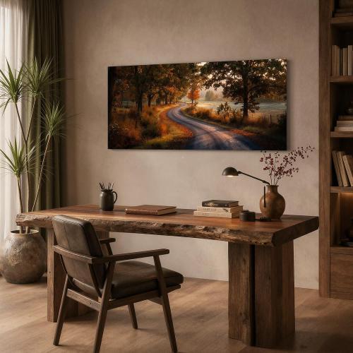 FanseeArt Forest Wall Art for Brown Art Living Room