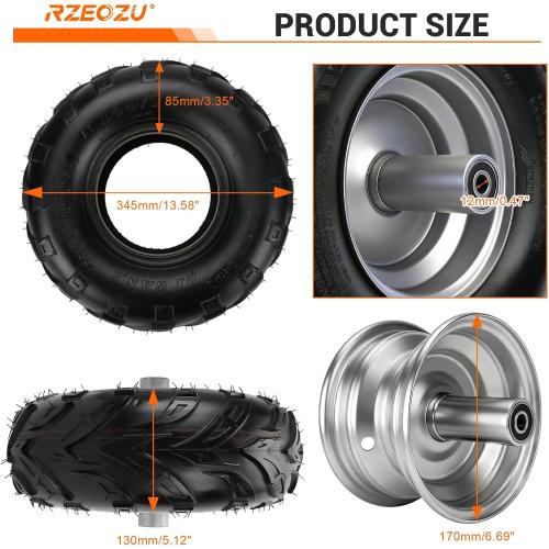 145/70-6 Tires Mini Bike Front Wheel Rims and Tire for CT100U GMB100
