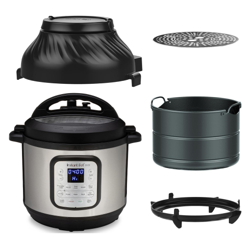 Instant Duo Crisp Stainless Steel Pressure Cooker 8 qt Black/Silver