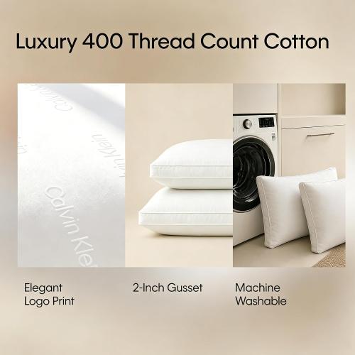 Calvin Klein Luxury Hotel Pillow Queen Size Set of 2 Down Alternative