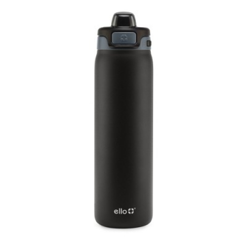 Ello Pop and Fill 22oz Stainless Steel Water Bottle Black